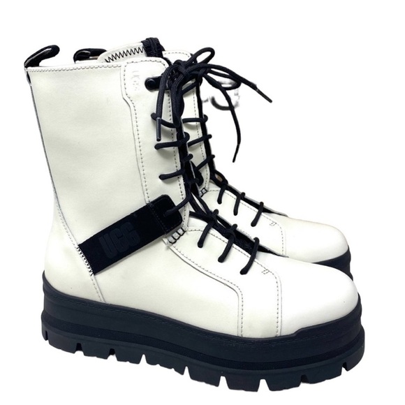 UGG Sheena White Leather Platform Boots Size 5 NWOB - Picture 2 of 5